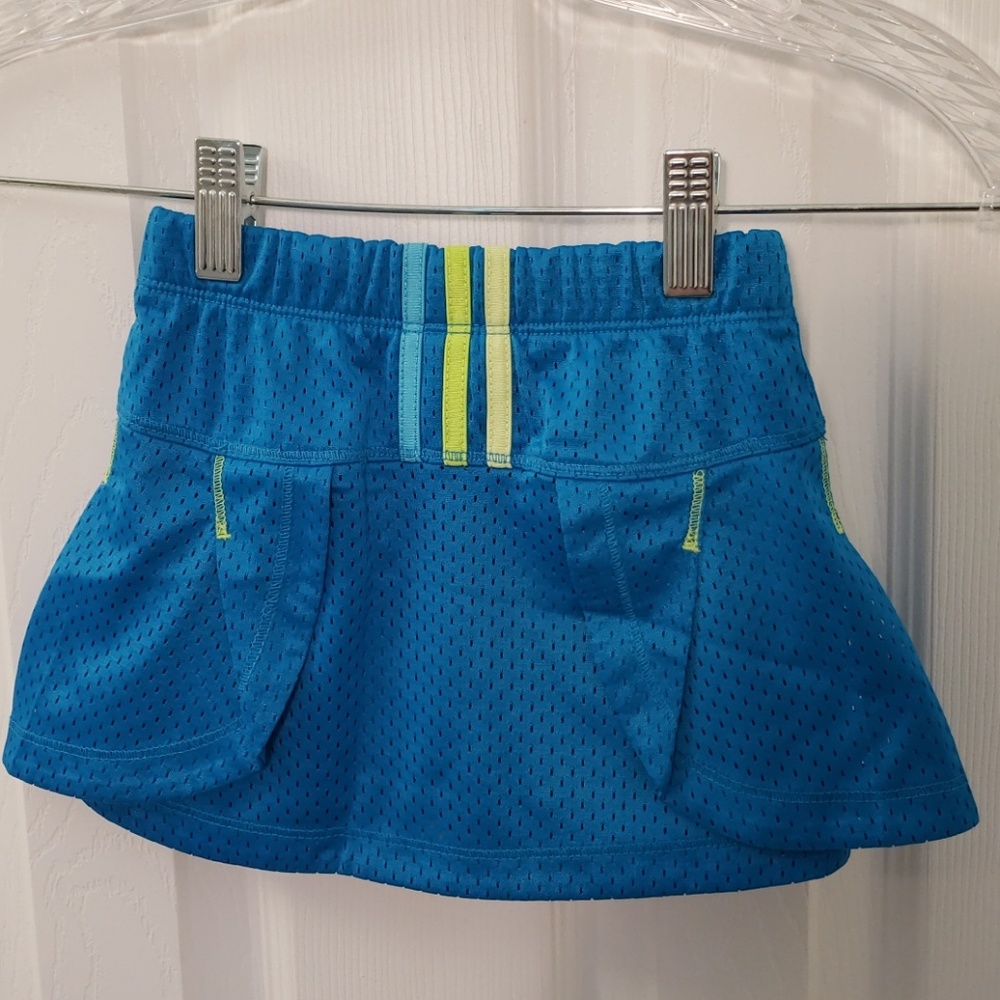 Adidas Baby Girls Blue Skirt Pleated Pleats Yellow